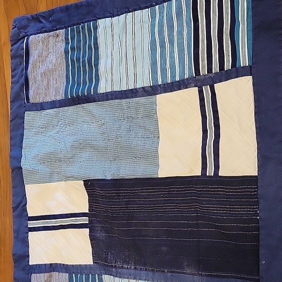 2-NAUTICA Vintage Blue-white PATCHWORK Kantha stitched REGULAR PILLOW SHAMS - Picture 2 of 7